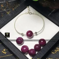 Lắc bạc Ruby Nam Phi mài giác
