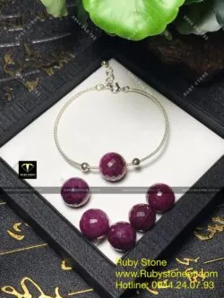 Lắc bạc Ruby Nam Phi mài giác - Ảnh 2