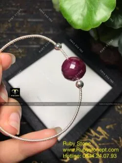 Lắc bạc Ruby Nam Phi mài giác - Ảnh 4