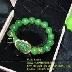 Vòng tay Ngọc bích mix Phật bản mệnh mini, vàng 10k - Ảnh 6