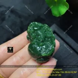 Cặp tỳ hưu Ngọc bích Canada chạm trổ tinh xảo (Trưng bày Phong thủy) - Ảnh 8