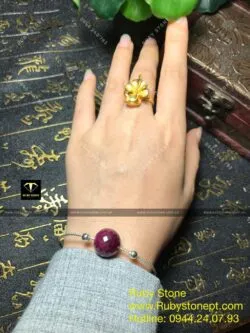 Lắc bạc Ruby Nam Phi mài giác - Ảnh 3