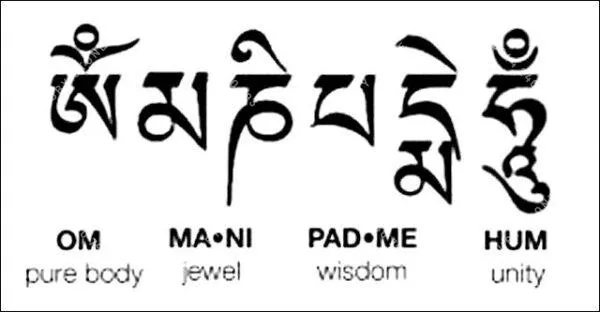 Mạn đà la khắc lục tự minh chân ngôn “Ommani padme hum” - hoá giải tam tai, bình an viên mãn