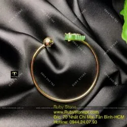 Lắc tay hồ điệp ngọc bích Canada, vàng 18k - Ảnh 4