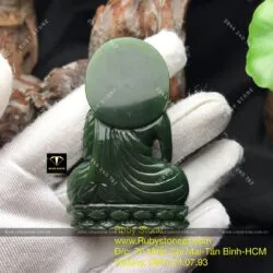 Phật Thích Ca Mâu Ni ngọc bích Canada, KT 60mm - Ảnh 7