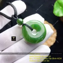Đồng điếu ngọc bích xanh lá, KT 27mm - Hình ảnh 2