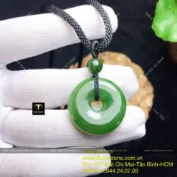 Đồng điếu ngọc bích xanh lá, KT 27mm
