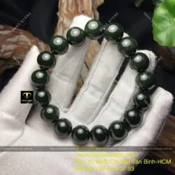 Chuỗi ngọc bích Canada sẫm màu 12 ly - Ảnh 4