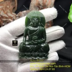 Phật Thích Ca Mâu Ni ngọc bích Canada, KT 60mm - Ảnh 6