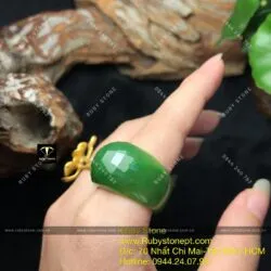 Nhẫn yên ngựa Ngọc bích Canada mài giác - Hình ảnh 5