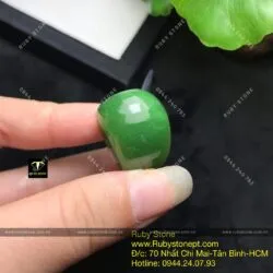 Nhẫn yên ngựa Ngọc bích Canada mài giác - Hình ảnh 3