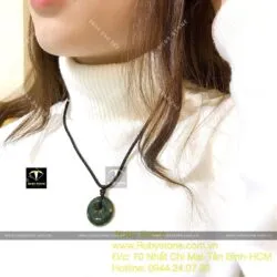 Đồng điếu ngọc bích Canada xanh đậm, KT 28mm
