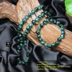 Vòng cổ ngọc Cẩm thạch sơn thuỷ Myanmar 9 ly - Ảnh 4