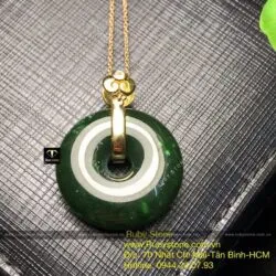 Đồng điếu ngọc bích Canada sẫm màu, vàng 18k Đồng điếu ngọc bích Canada sẫm màu, vàng 18k