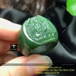 Nhẫn Phật bản mệnh Ngọc bích (Hàng đặt theo mệnh và ni tay) - Ảnh 4