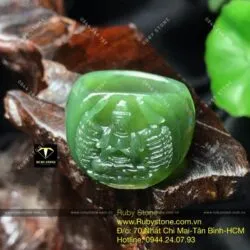 Nhẫn Phật bản mệnh Ngọc bích (Hàng đặt theo mệnh và ni tay) - Ảnh 7
