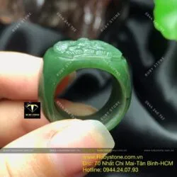 Nhẫn Phật bản mệnh Ngọc bích (Hàng đặt theo mệnh và ni tay) - Ảnh 5