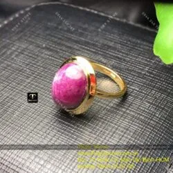 Nhẫn Oval Ruby Nam Phi, vàng 18k - Ảnh 5