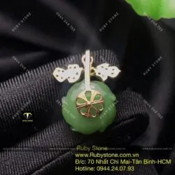 Mặt dây chuyền hoa mẫu đơn cách điệu, vàng 10k - Hình ảnh 5