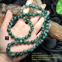 Vòng cổ ngọc Cẩm thạch sơn thuỷ Myanmar 9 ly - Ảnh 5
