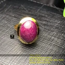 Nhẫn Oval Ruby Nam Phi, vàng 18k - Ảnh 4
