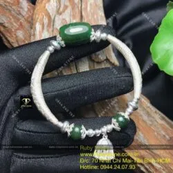 Vòng bạc mix lu thống ngọc bích Canada