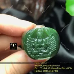 Nhẫn Phật bản mệnh Ngọc bích (Hàng đặt theo mệnh và ni tay) - Ảnh 3