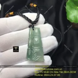 Trúc quân tử ngọc Cẩm thạch (Jadeite A), KT 39mm - Hình ảnh 5