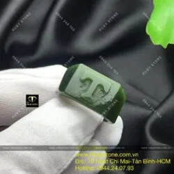 Nhẫn Ngọc bích - Chạm khắc chữ cái theo yêu cầu - Ảnh 3