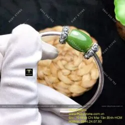 Kiềng bạc lu thống Ngọc bích thon xanh lá - Ảnh 4