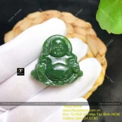 Phật Di Lặc ngọc bích Canada có hào quang, KT 30mm - Ảnh 7