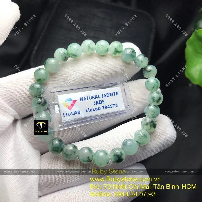 Vòng ngọc Cẩm thạch hoa bay 7 ly Vòng ngọc Cẩm thạch hoa bay 7 ly