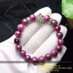 Vòng Ruby Nam Phi 9,5 ly mix đồng tâm kết bạc - Ảnh 4