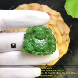 Phật Di Lặc ngọc bích Canada xanh, KT 29mm - Ảnh 5