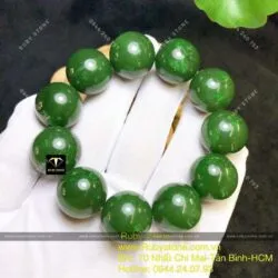 Vòng chuỗi Ngọc bích bông lý xanh 19 ly