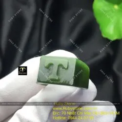 Nhẫn Ngọc bích - Chạm khắc chữ cái theo yêu cầu - Ảnh 7