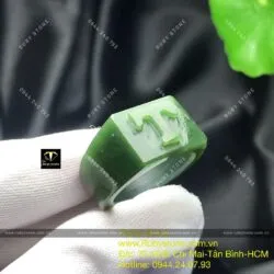 Nhẫn Ngọc bích - Chạm khắc chữ cái theo yêu cầu