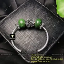 Kiềng bạc mix charm ngọc bích Canada - Ảnh 3