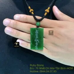 Mặt dây khắc chú “Ommani padme hum” ngọc bích Canada - Ảnh 6