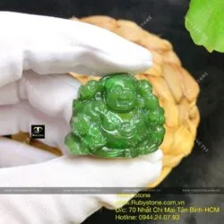 Phật Di Lặc ngọc bích Canada xanh, KT 29mm - Ảnh 7