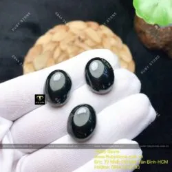 Mặt đá trang sức Ngọc bích đen Oval