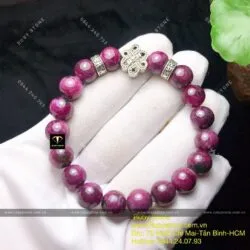 Vòng Ruby Nam Phi 9,5 ly mix đồng tâm kết bạc - Ảnh 3