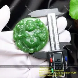 Phật Di Lặc ngọc bích Canada xanh lý VIP, ĐK 48mm - Hình ảnh 2