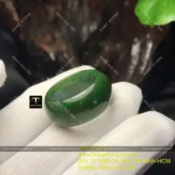 Nhẫn mo tròn Ngọc bích Canada xanh đậm, bản 10 ly