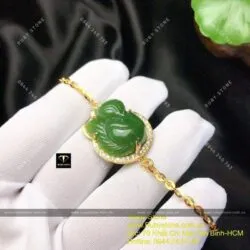 Lắc hồ ly Ngọc bích Canada, vàng 18k - Hình ảnh 5