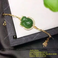 Lắc hồ ly Ngọc bích Canada, vàng 18k - Hình ảnh 2