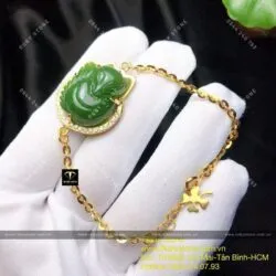 Lắc hồ ly Ngọc bích Canada, vàng 18k - Hình ảnh 4