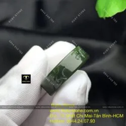 Nhẫn Ngọc bích khắc chú “Om mani Padme Hum”, bản 7 ly - Hình ảnh 4