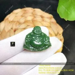 Phật Di Lặc ngọc bích Canada, kích thước 25mm - Ảnh 4