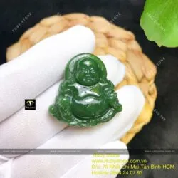Phật Di Lặc ngọc bích Canada có hào quang, KT 30mm - Ảnh 5